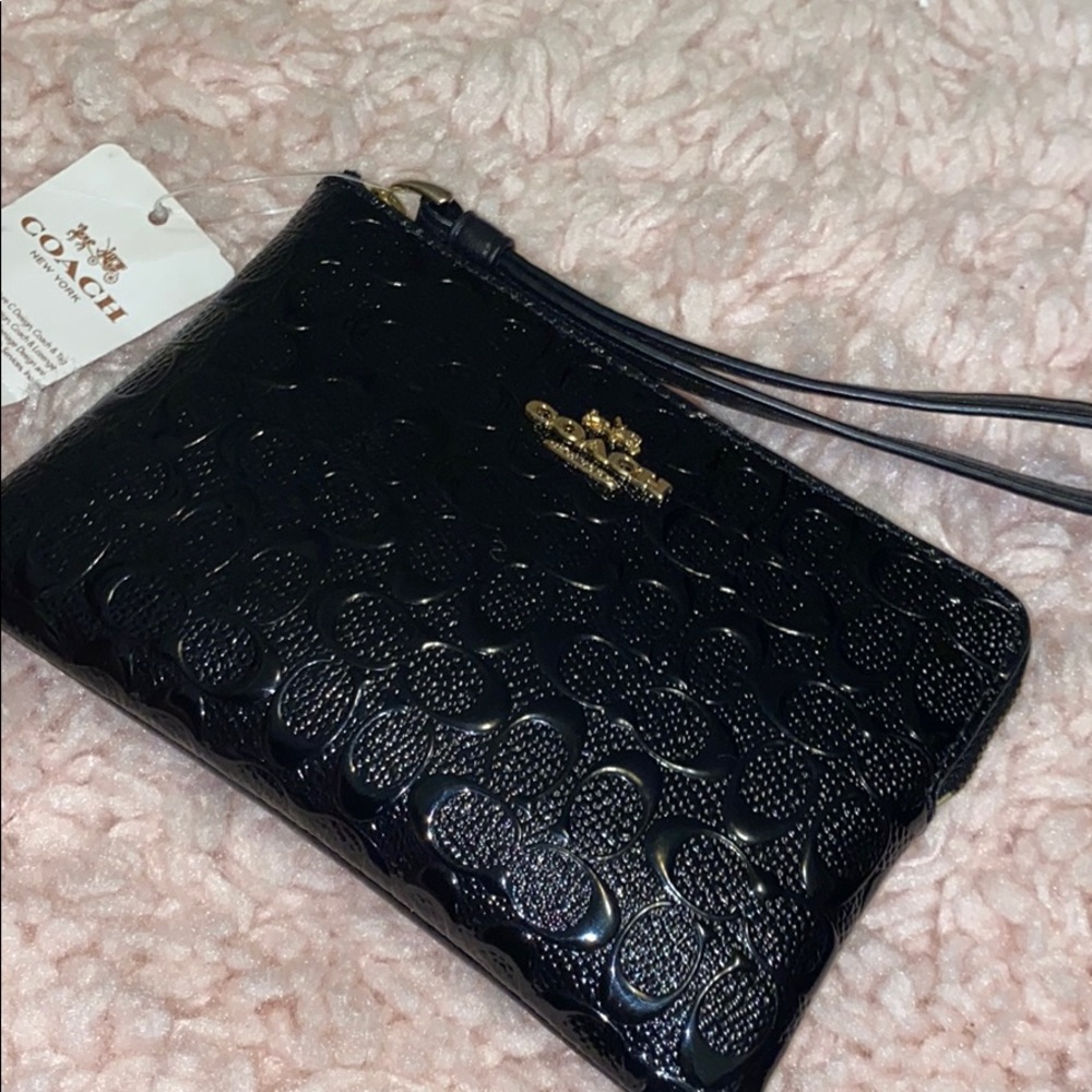 Leather Coach Wrist Wallet